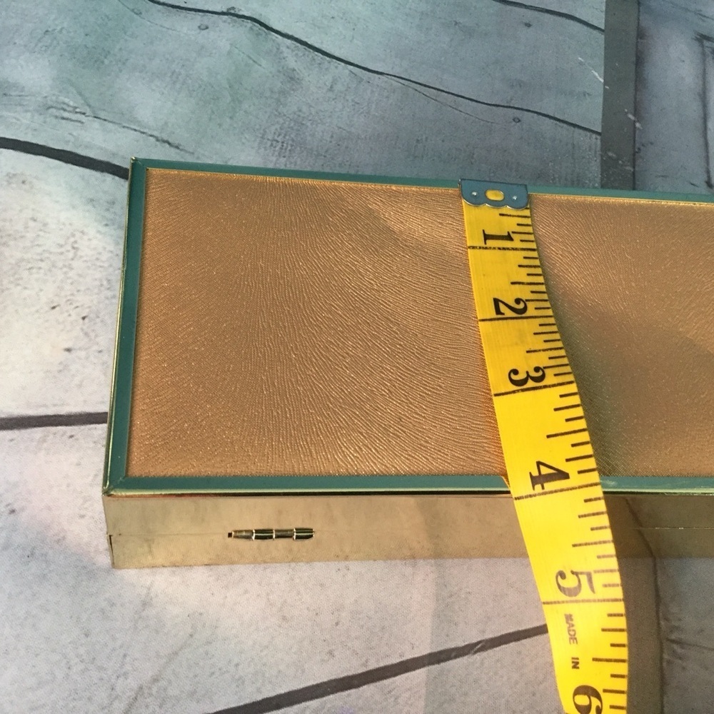 JustFab Gold Clutch with Elegant Flap Closure - Picture 6 of 8